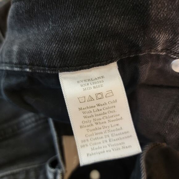 Everlane Mid-Rise Washed Black Stretch Jeans – Size 24 Tall / Long - Picture 5 of 11